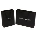 Luxury laminated paper bag black printing