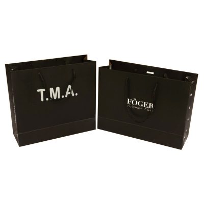 Luxury laminated paper bag black printing