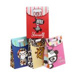 Cartoon gift paper bag with diecut handle and clolurful handle