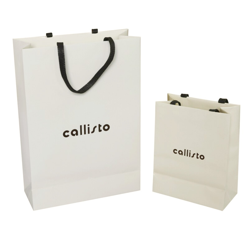 Custom logo luxury botique shopping bag with hot foil stamping